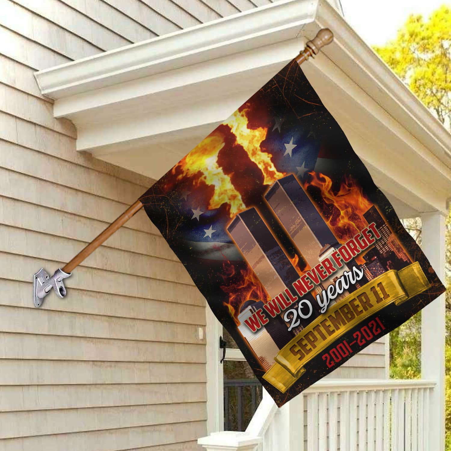 1NH. 20 Years House Flag Mockup 2