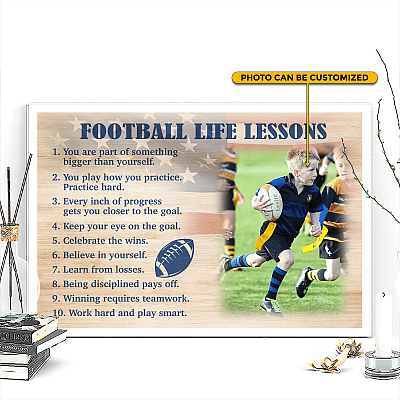 Custom Photo Football Life Lessons You Are Part Of Something Bigger Than Yourself Framed Canvas Prints - Unframed Poster