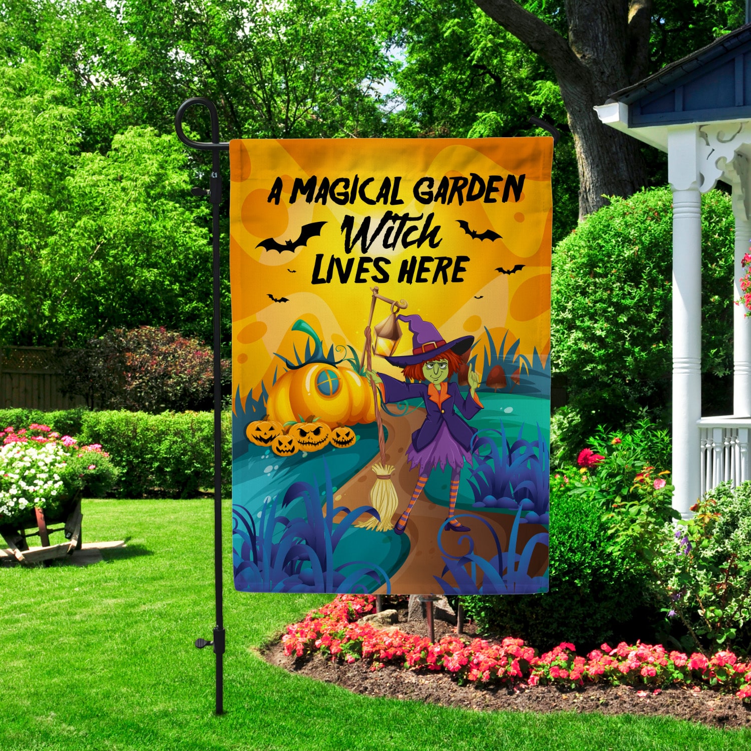 5KNG. Magical Garden 30X40 Garden Flag Mockup 2