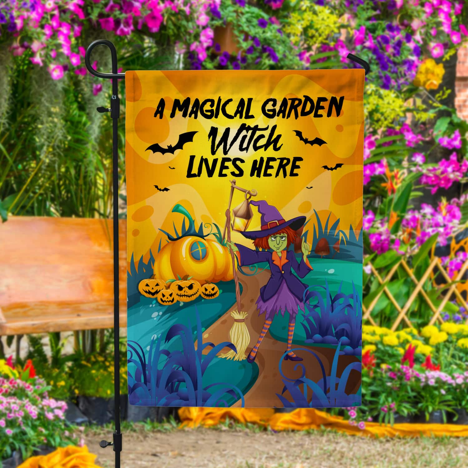 5KNG. Magical Garden 30X40 Garden Flag Mockup 4