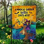 5KNG. Magical Garden 30X40 Garden Flag Mockup 5