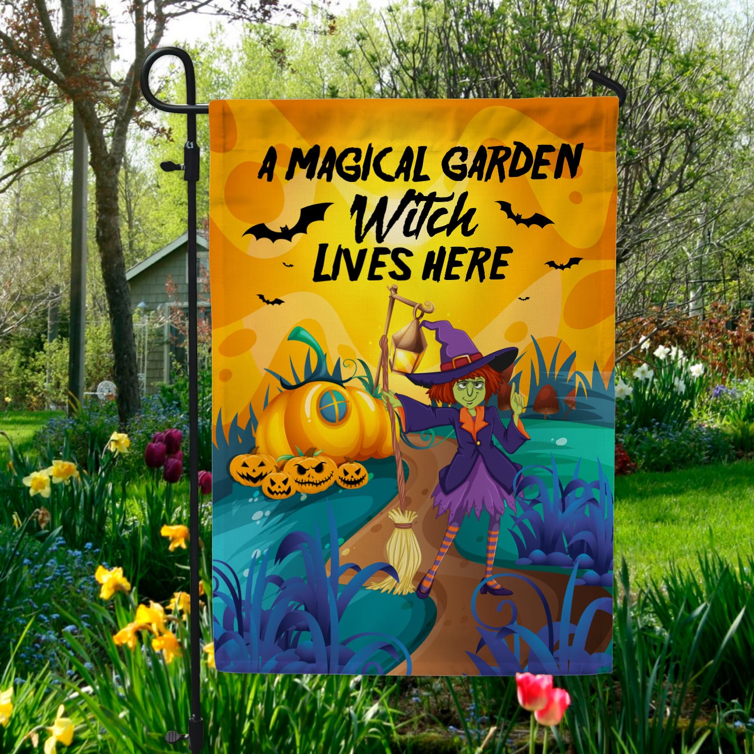 5KNG. Magical Garden 30X40 Garden Flag Mockup 5