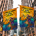 5KNG. Magical Garden 30X40 House Flag Mockup 2 Side-1