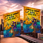 5KNG. Magical Garden 30X40 House Flag Mockup 2 Side-2