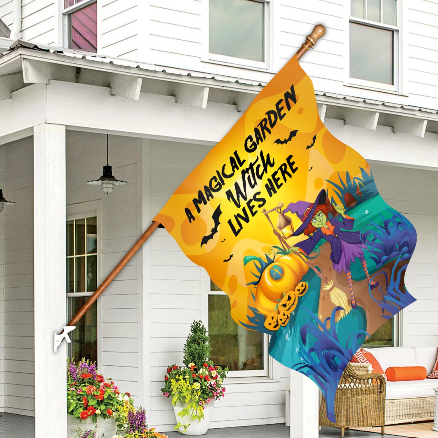 5KNG. Magical Garden 30X40 House Flag Mockup 7