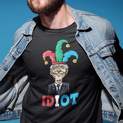 Alternative view of Joe Biden Is An Idiot T-shirt - V-Neck Tee - Funny Anti Biden Shirt - Support Trump Political Sarcastic Shirt