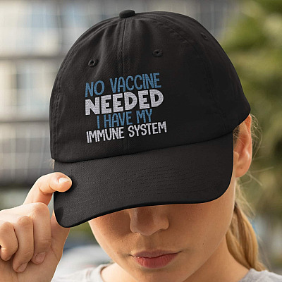 Alternative view of No Vaccine Needed I Have My Immune System Twill Cap - High-Profile Snapback Hat - Anti Vax Hat