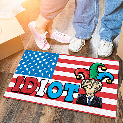 Joe Biden Is An Idiot Outdoor Indoor Doormat - Funny Anti Biden Door Mat - Political Support Trump Doormat Rug