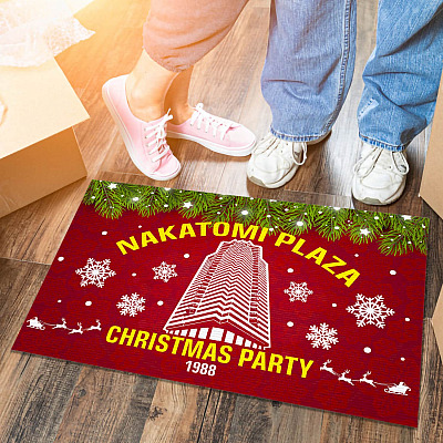 Nakatomi Plaza Christmas Party 1988 Funny Die Hard Ugly Christmas Style Indoor Outdoor Doormat