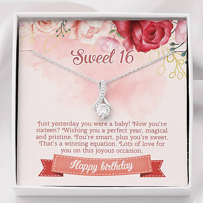 Sweet 16 Happy Birthday Alluring Beauty Necklace - Sweet Sixteen 16th Birthday Necklace - Birthday Jewelry - Alluring Beauty Necklace