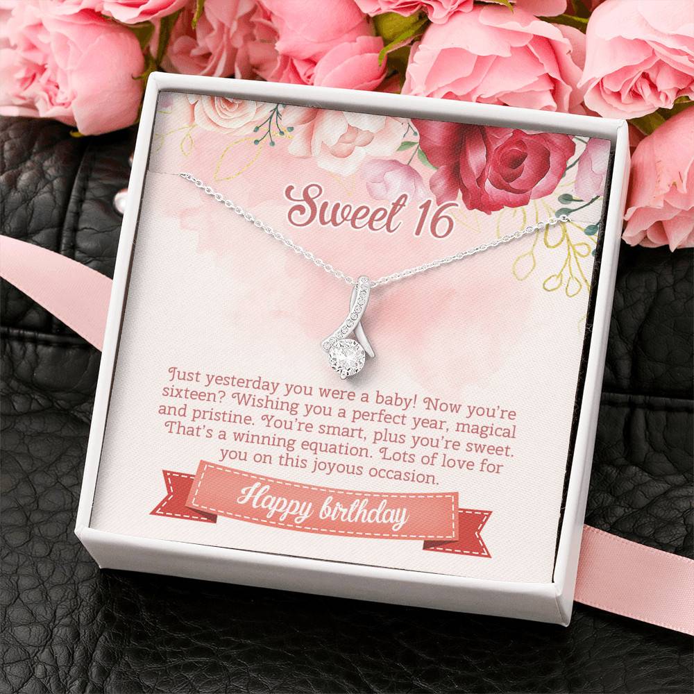 Sweet 16 Happy Birthday Alluring Beauty Necklace - Sweet Sixteen 16th Birthday Necklace - Birthday Jewelry