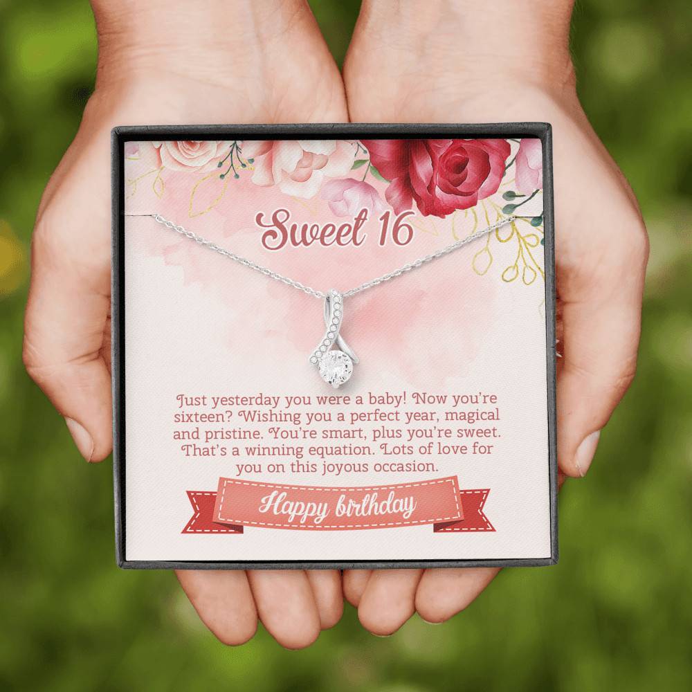 Sweet 16 Happy Birthday Alluring Beauty Necklace - Sweet Sixteen 16th Birthday Necklace - Birthday Jewelry