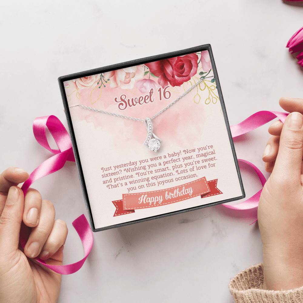 Sweet 16 Happy Birthday Alluring Beauty Necklace - Sweet Sixteen 16th Birthday Necklace - Birthday Jewelry