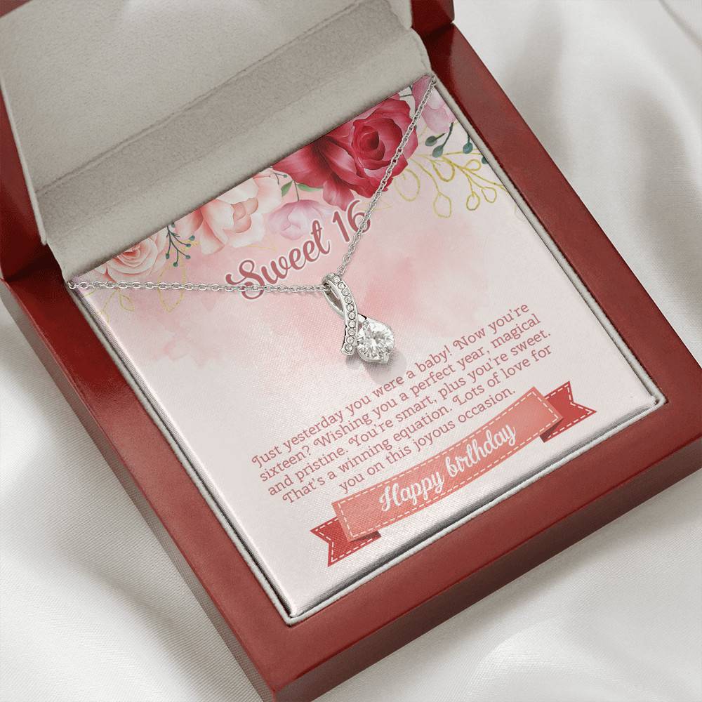 Sweet 16 Happy Birthday Alluring Beauty Necklace - Sweet Sixteen 16th Birthday Necklace - Birthday Jewelry