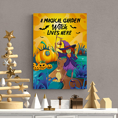 A Magical Garden Witch Lives Here Wrapped Framed Canvas Prints - Unframed Poster