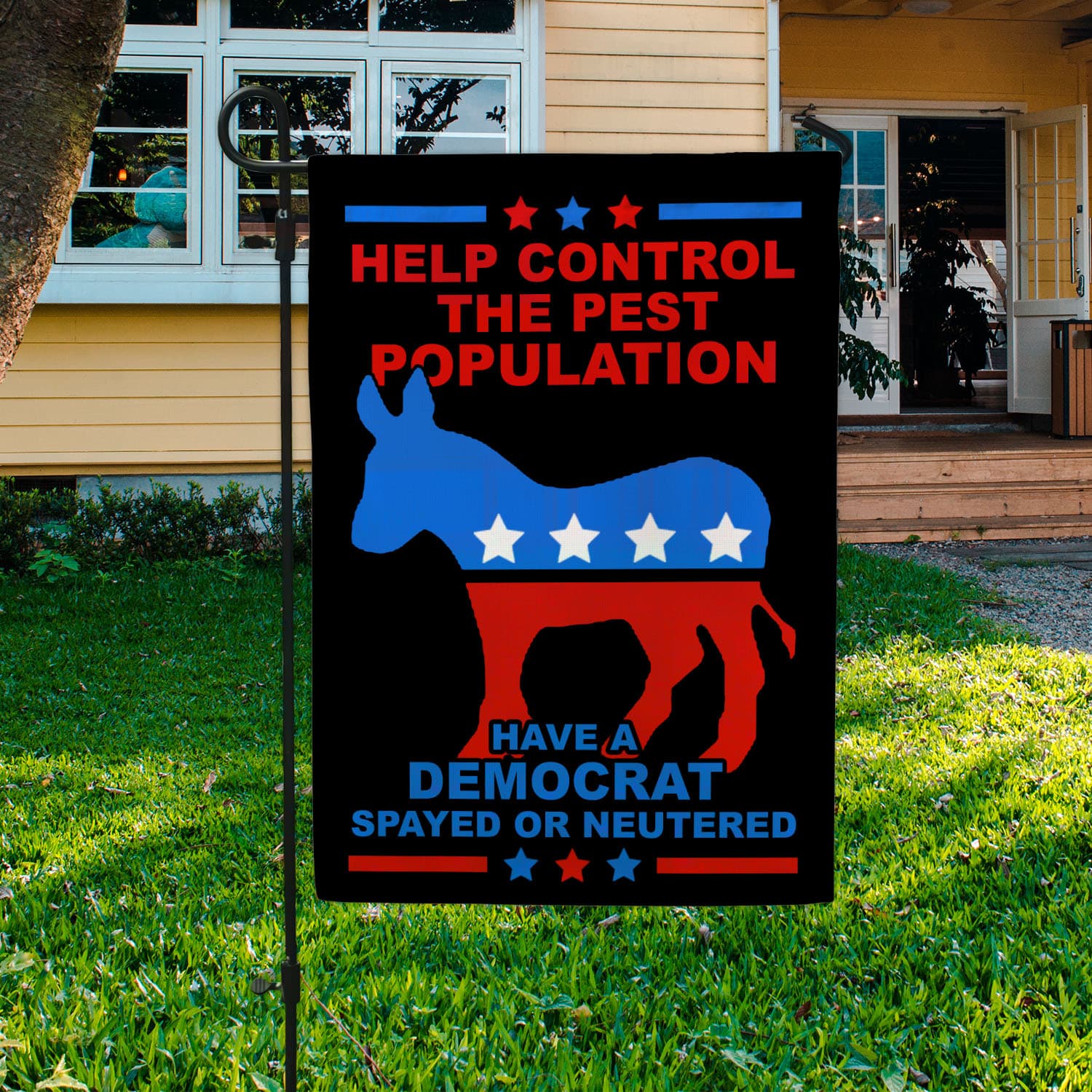 54 HG. Help Control Democrat_30x40 Garden Flag Mockup 3