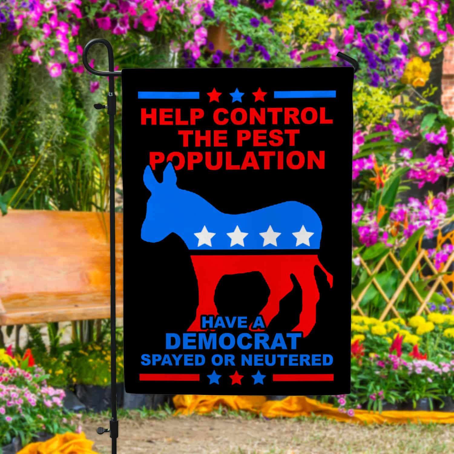 54 HG. Help Control Democrat_30x40 Garden Flag Mockup 4