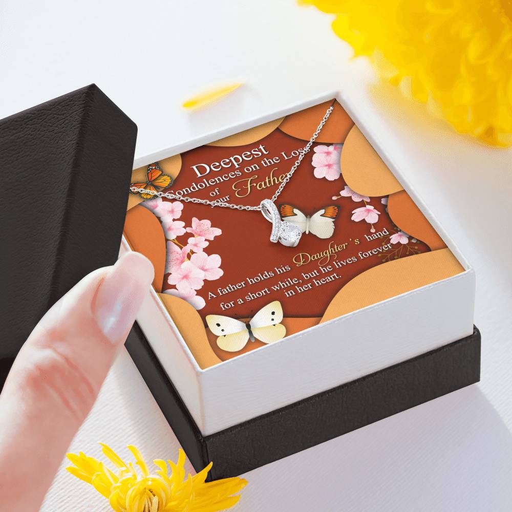 Deepest Condolence On The Loss Of Your Father Memorial Alluring Beauty Necklace - Remembrance Sympathy Gift