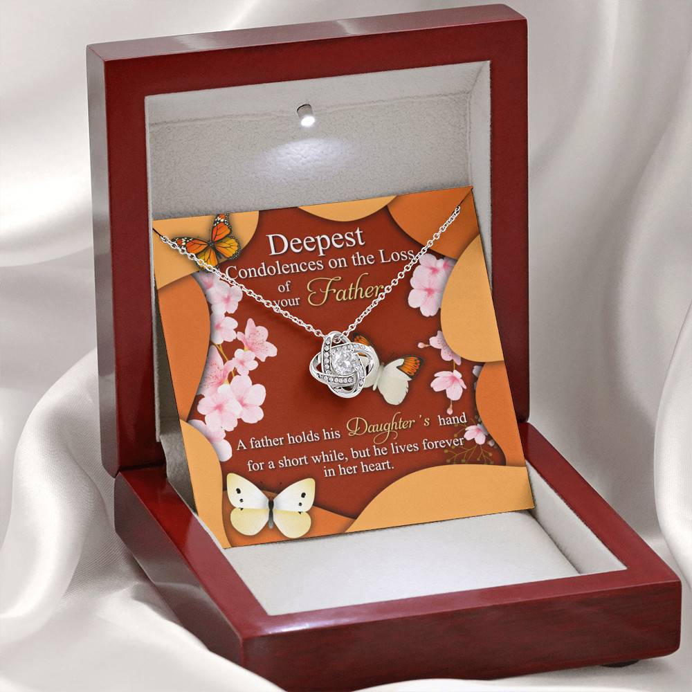 Deepest Condolence On The Loss Of Your Father Memorial Love Knot Necklace - Remembrance Sympathy Gifts Deepest Condolence On The Loss Of Your Father Memorial Love Knot Necklace - Remembrance Sympathy Gifts