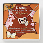Deepest Condolence On The Loss Of Your Father Memorial Interlocking Hearts Pendant Necklace Remembrance Gifts - Interlocking Hearts Necklace
