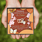 Deepest Condolence On The Loss Of Your Father Memorial Interlocking Hearts Pendant Necklace Remembrance Gifts