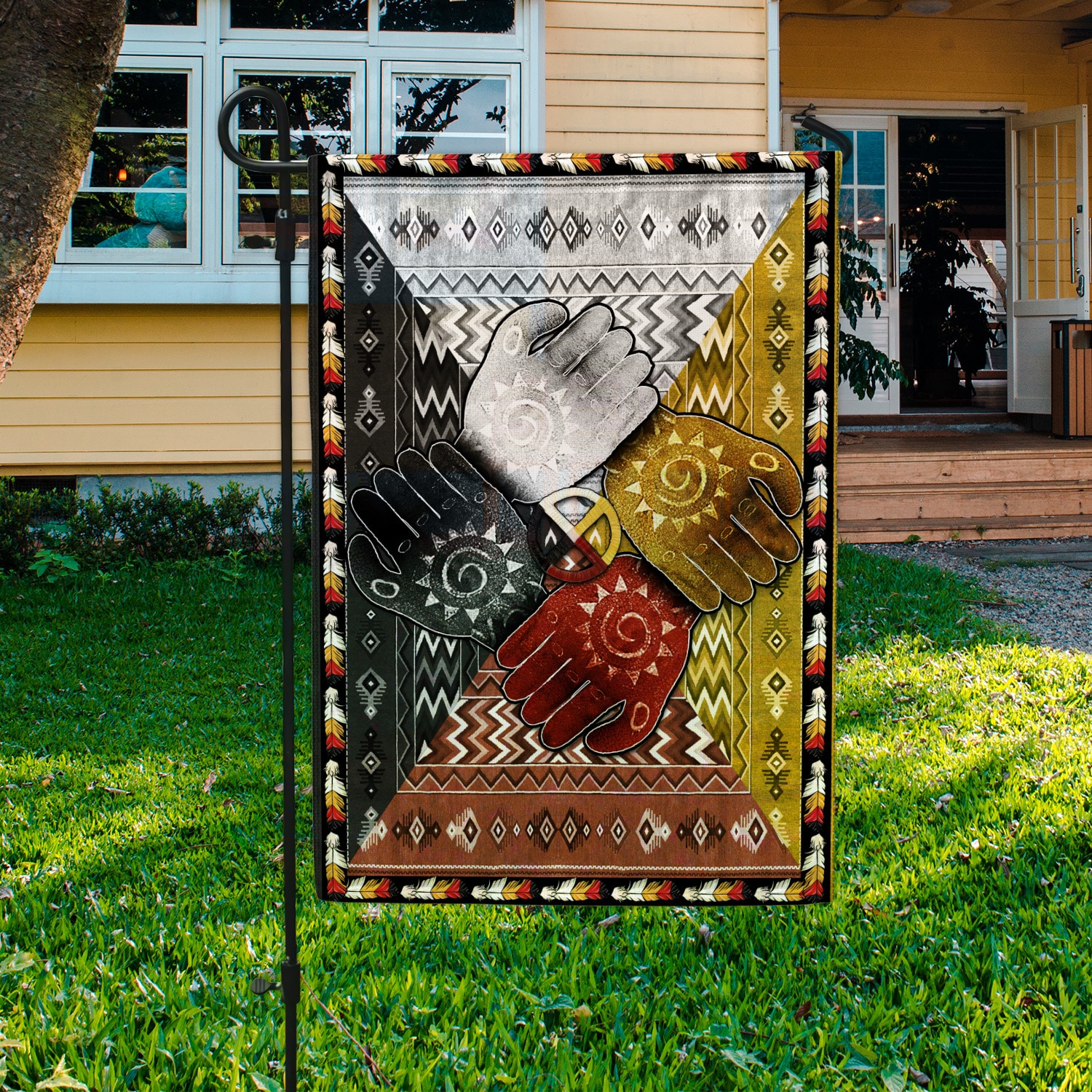 5KT. 4 Directions Native American-30x40 Garden Flag Mockup 3