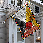 5KT. 4 Directions Native American-30x40 House Flag Mockup 6