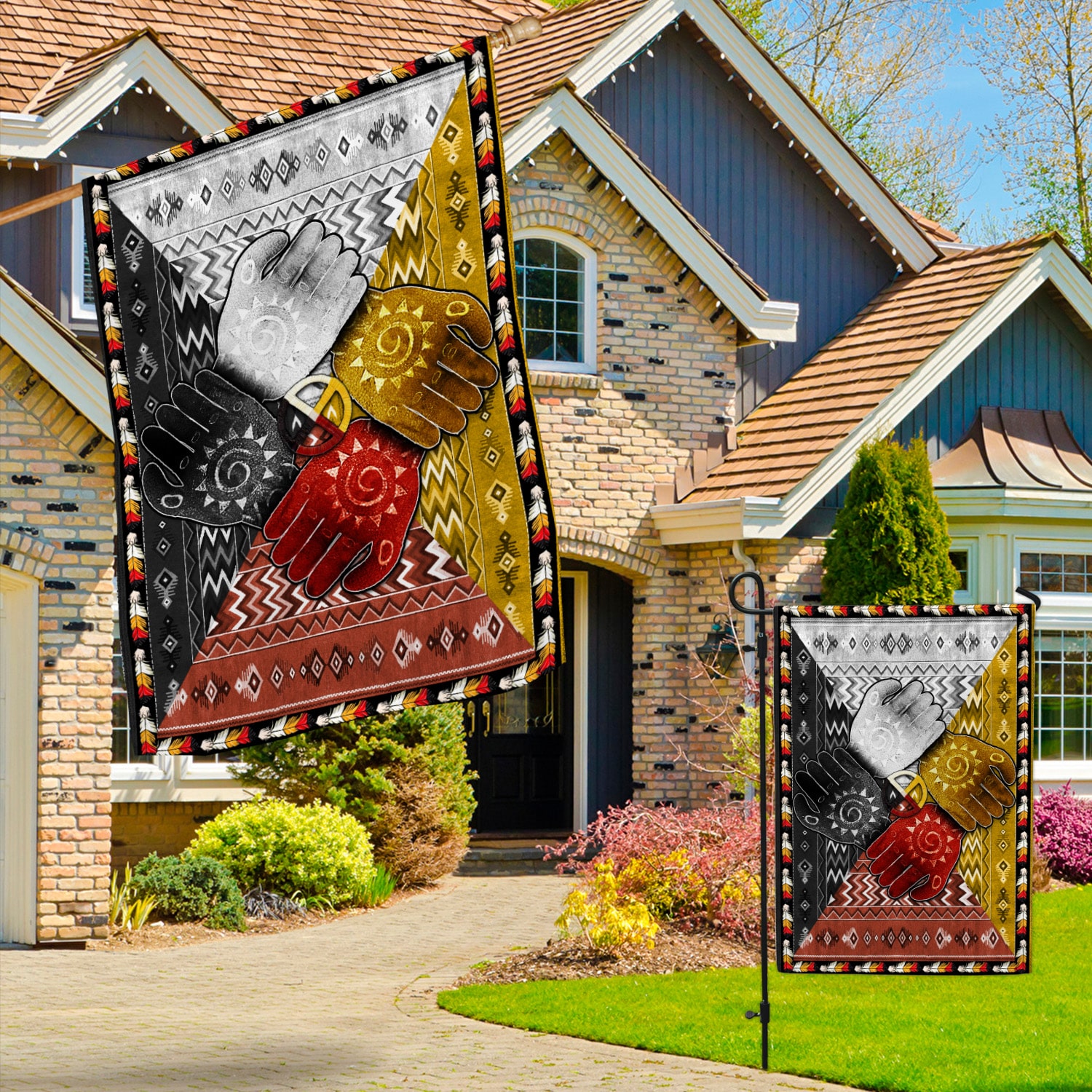5KT. 4 Directions Native American-30x40 Garden & House Mockup 3