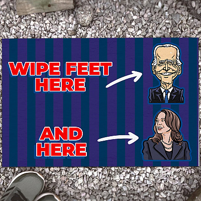 Funny Wipe Feet Here Biden Kamala Meme Saying House Doormat – Anti Joe Biden Kamala Harris Entrance Home Doormat