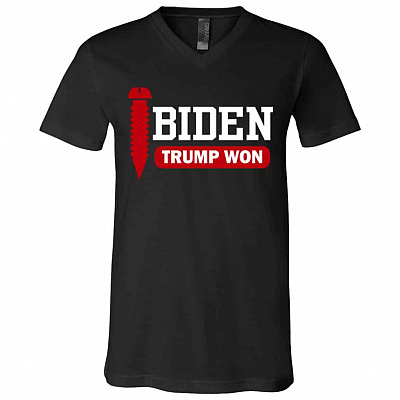 Screw Biden Trump Tshirt, Black, V-Neck T-Shirt