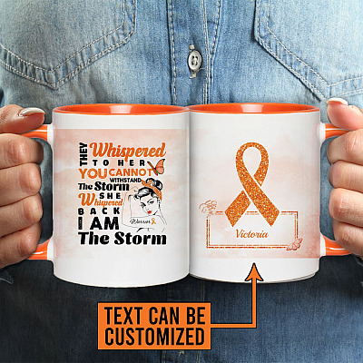 Personalized Multiple Sclerosis Gift I Am the Storm Full Print Ceramic Accent Mug - Colored Coffee Mug