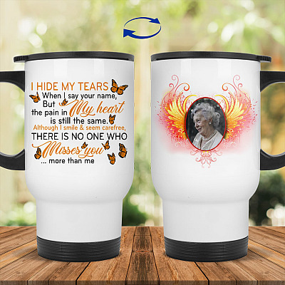 14 oz. White Travel Mug