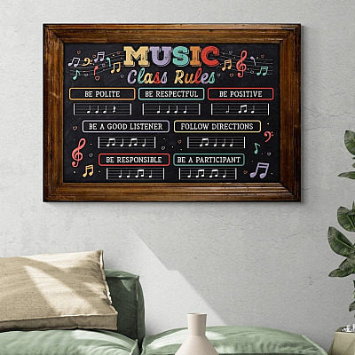 Alternative view of Music Class Rules Be Polite Be Respectful Wrapped Framed Canvas Prints - Unframed Poster - Classroom Decor Wall Art
