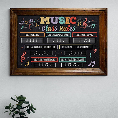 Music Class Rules Be Polite Be Respectful Wrapped Framed Canvas Prints - Unframed Poster - Classroom Decor Wall Art