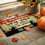 2VT. No Trespassing Hiding The Bodies sample design Doormat mockup 9