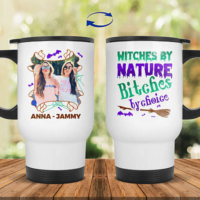 14 oz. White Travel Mug