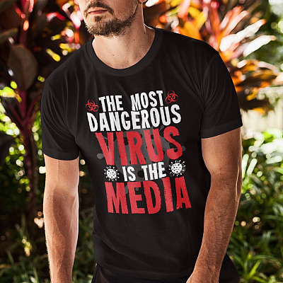 Alternative view of The Most Dangerous Virus Is The Media T-Shirt - Anti Media Shirt - Defund The Media Shirt