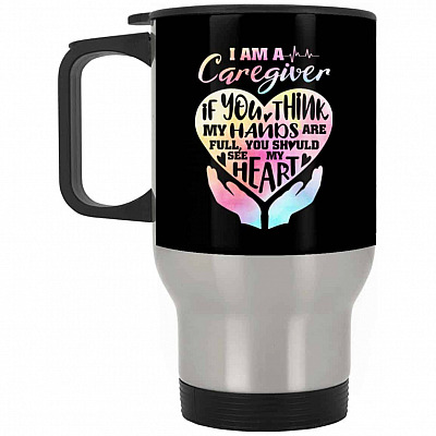 14 oz. Silver Travel Mug