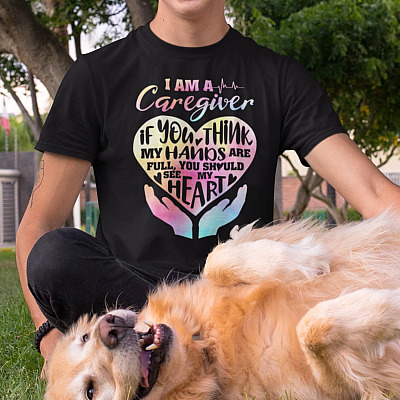 Alternative view of I'm a Caregiver If You Think My Hands Are Full You Should See My Heart T-Shirt - V-Neck Tee