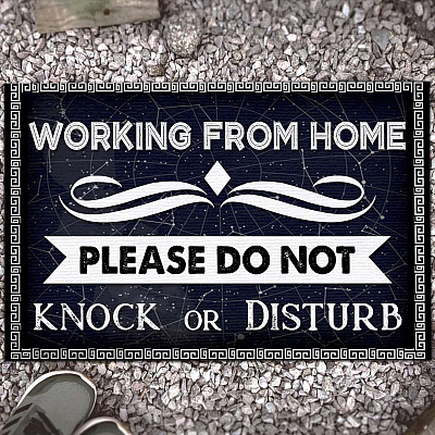 Working From Home Please Do Not Knock Or Disturb Indoor Outdoor Decorative Doormat