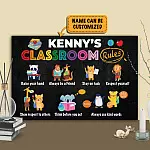 Personalized Classroom Rules Raise Your Hands Always Be A Friend Stay On Task Framed Canvas Prints - Unframed Poster
