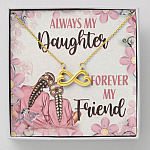Always My Daughter Forever My Friend Mom and Daughter Infinity Heart Pendant Necklace - Infinity Heart Necklace (18K Yellow Gold)