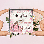 Always My Daughter Forever My Friend Mom and Daughter Interlocking Hearts Pendant Necklace