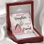 Always My Daughter Forever My Friend Mom and Daughter Love Knot Pendant Necklace