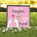 Mom and Daughter Always My Daughter Forever My Friend Interlocking Hearts Pendant Necklace