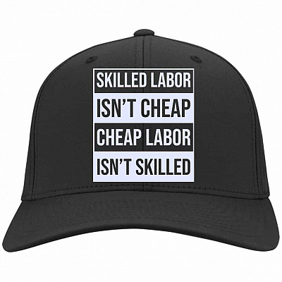 skilled labor hat, Black, Twill Cap