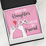 Mom and Daughter Always My Daughter Forever My Friend Infinity Heart Pendant Necklace