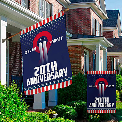 Alternative view of 20th Anniversary 9/11 Never Forget Memorial Garden Flag - 911 Patriot Day National American House Flag