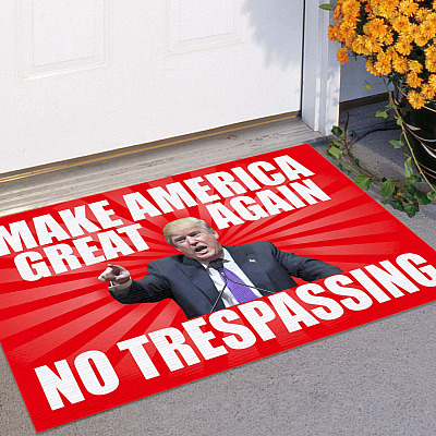 Alternative view of Make America Great Again No Trespassing Donald Trump Indoor Doormat - Funny Trump Outdoor Door Mat