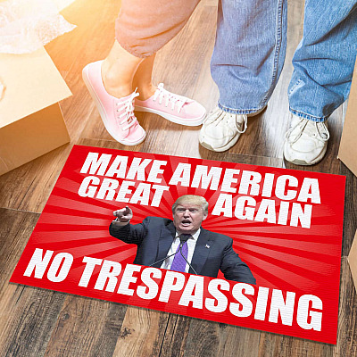 Make America Great Again No Trespassing Donald Trump Indoor Doormat - Funny Trump Outdoor Door Mat